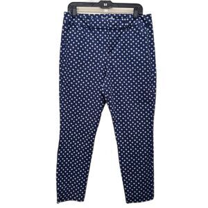 NEW Old Navy High Rise Pixie Pants Office Career Wear Navy Birds Eye Size 12